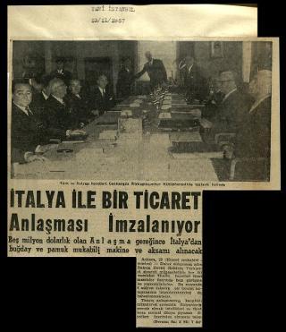 Ritagli di giornali della stampa turca sul viaggio di Gronchi ad Ankara ed Istanbul
