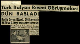 Ritagli di giornali della stampa turca sul viaggio di Gronchi ad Ankara ed Istanbul