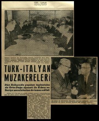 Ritagli di giornali della stampa turca sul viaggio di Gronchi ad Ankara ed Istanbul