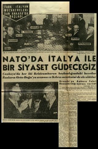 Ritagli di giornali della stampa turca sul viaggio di Gronchi ad Ankara ed Istanbul