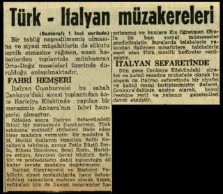 Ritagli di giornali della stampa turca sul viaggio di Gronchi ad Ankara ed Istanbul