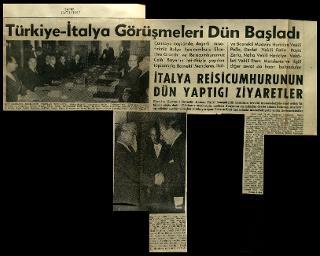 Ritagli di giornali della stampa turca sul viaggio di Gronchi ad Ankara ed Istanbul
