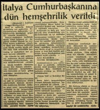 Ritagli di giornali della stampa turca sul viaggio di Gronchi ad Ankara ed Istanbul