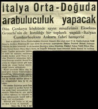 Ritagli di giornali della stampa turca sul viaggio di Gronchi ad Ankara ed Istanbul