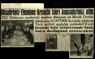 Ritagli di giornali della stampa turca sul viaggio di Gronchi ad Ankara ed Istanbul