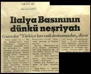 Ritagli di giornali della stampa turca sul viaggio di Gronchi ad Ankara ed Istanbul