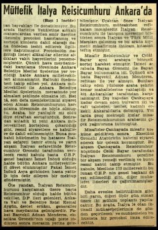 Ritagli di giornali della stampa turca sul viaggio di Gronchi ad Ankara ed Istanbul