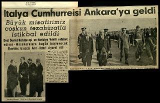 Ritagli di giornali della stampa turca sul viaggio di Gronchi ad Ankara ed Istanbul