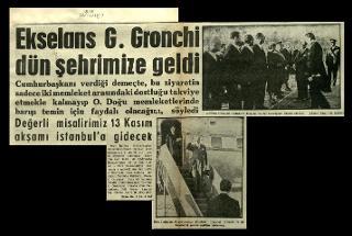 Ritagli di giornali della stampa turca sul viaggio di Gronchi ad Ankara ed Istanbul