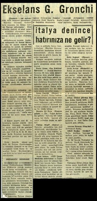 Ritagli di giornali della stampa turca sul viaggio di Gronchi ad Ankara ed Istanbul