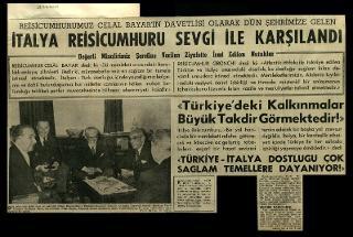 Ritagli di giornali della stampa turca sul viaggio di Gronchi ad Ankara ed Istanbul