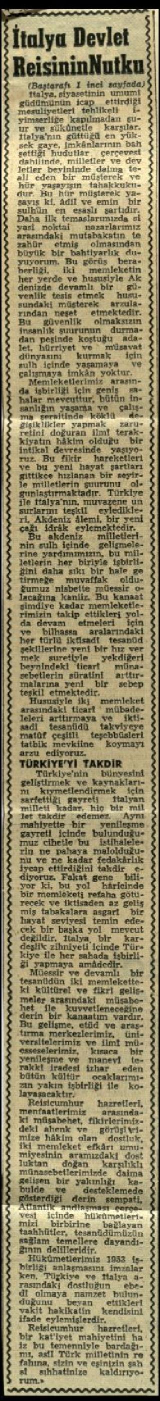 Ritagli di giornali della stampa turca sul viaggio di Gronchi ad Ankara ed Istanbul