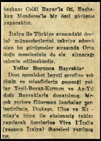 Ritagli di giornali della stampa turca sul viaggio di Gronchi ad Ankara ed Istanbul