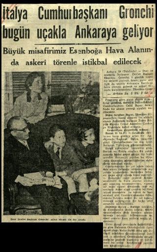 Ritagli di giornali della stampa turca sul viaggio di Gronchi ad Ankara ed Istanbul