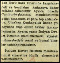 Ritagli di giornali della stampa turca sul viaggio di Gronchi ad Ankara ed Istanbul