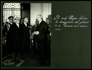 Giovanni Gronchi visita il Palazzo dell'Arsenale di Torino, sede delle Scuole di applicazione d'arma in occasione dell'inaugurazione dell'Anno accademico 1957-58