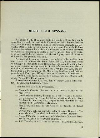 L'Assemblea generale della Federazione della stampa italiana all'estero a Roma dell'8-11 gennaio 1958