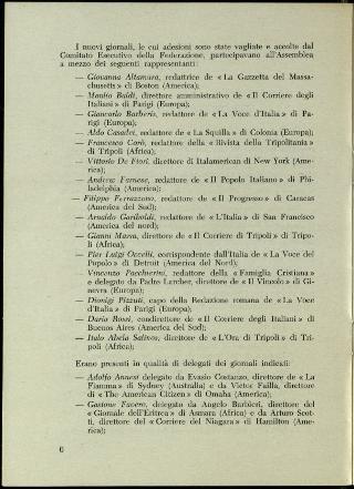 L'Assemblea generale della Federazione della stampa italiana all'estero a Roma dell'8-11 gennaio 1958