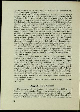 L'Assemblea generale della Federazione della stampa italiana all'estero a Roma dell'8-11 gennaio 1958