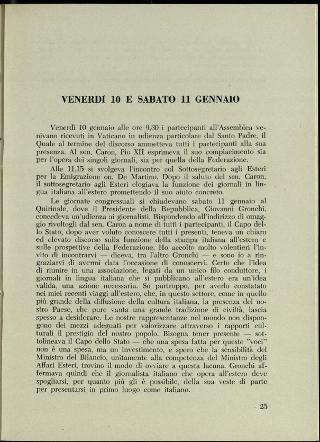 L'Assemblea generale della Federazione della stampa italiana all'estero a Roma dell'8-11 gennaio 1958