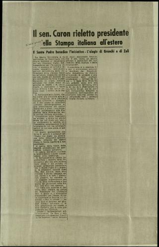 L'Assemblea generale della Federazione della stampa italiana all'estero a Roma dell'8-11 gennaio 1958