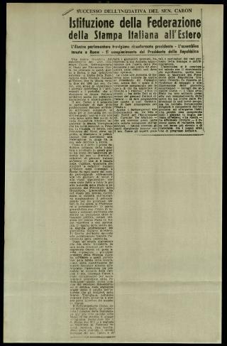 L'Assemblea generale della Federazione della stampa italiana all'estero a Roma dell'8-11 gennaio 1958