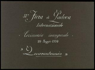 Giovanni Gronchi alla cerimonia inaugurale della 37^ Fiera internazionale di Padova