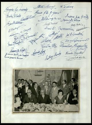 Giovanni Gronchi visita il "Club atletico provincial de Rosario" in Argentina nel febbraio 1961