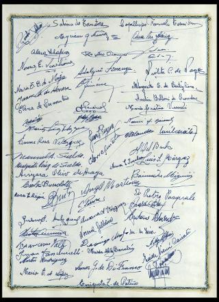 Giovanni Gronchi visita il "Club atletico provincial de Rosario" in Argentina nel febbraio 1961