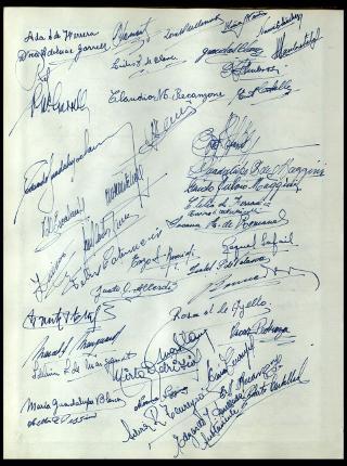 Giovanni Gronchi visita il "Club atletico provincial de Rosario" in Argentina nel febbraio 1961