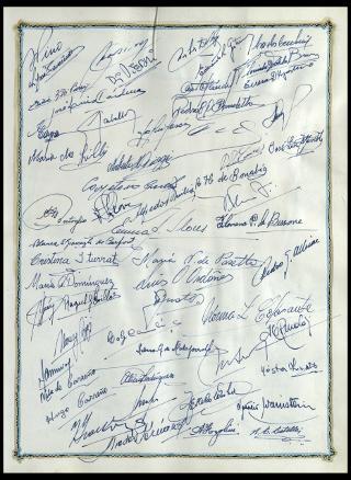 Giovanni Gronchi visita il "Club atletico provincial de Rosario" in Argentina nel febbraio 1961