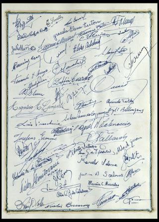 Giovanni Gronchi visita il "Club atletico provincial de Rosario" in Argentina nel febbraio 1961