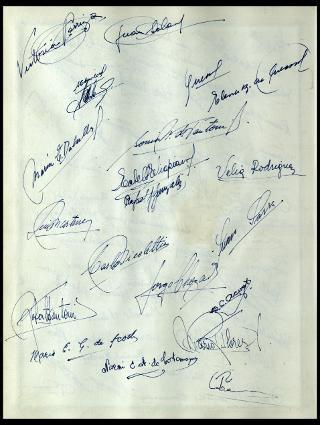 Giovanni Gronchi visita il "Club atletico provincial de Rosario" in Argentina nel febbraio 1961
