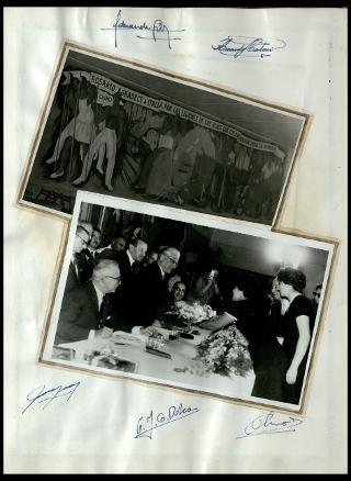 Giovanni Gronchi visita il "Club atletico provincial de Rosario" in Argentina nel febbraio 1961