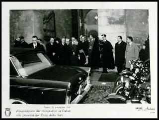 Giovanni Gronchi all'inaugurazione del monumento ai caduti a Parma