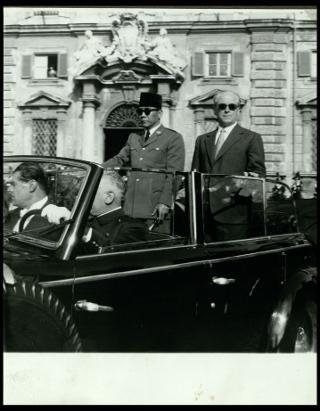 Giovanni Gronchi riceve a Roma il Presidente dell'Indonesia Akmed Sukarno