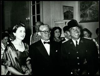 Giovanni Gronchi riceve a Roma il Presidente dell'Indonesia Akmed Sukarno