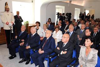 Un momento della cerimonia d'inaugurazione della nuova sede dell'Archivio Storico della Presidenza della Repubblica, alla presenza del Capo dello Stato