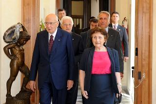 Il Presidente Giorgio Napolitano con la Prof.ssa Paola Carucci Sovrintendente per l'Archivio Storico del Quirinale, in occasione dell'inaugurazione della nuova sede