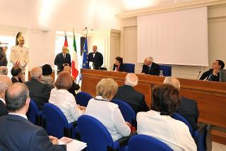 Il Presidente Giorgio Napolitano, durante il suo intervento in occasione dell'inaugurazione della nuova sede dell'Archivio Storico della Presidenza della Repubblica