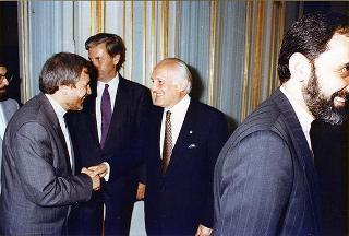 Il Presidente Scalfaro con Alì Akbar Velayati, Ministro degli esteri dell'Iran