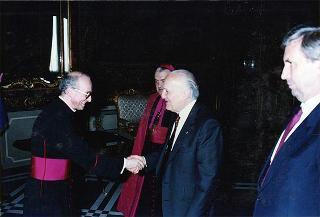Il Presidente della Repubblica Oscar Luigi Scalfaro riceve il nuovo Nunzio Apostolico mons. Carlo Furno per la presentazione delle  Lettere Credenziali