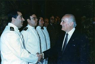 Incontro del Presidente della Repubblica Oscar Luigi Scalfaro con il personale dell'Ufficio per gli Affari Militari del Segretariato Generale della Presidenza della Repubblica