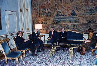 Il Presidente della Repubblica Oscar Luigi Scalfaro incontra William H. Draper e Aldo Ajello, per il Programma di sviluppo delle Nazioni Unite