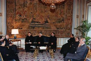 Il Presidente della Repubblica Oscar Luigi Scalfaro riceve la visita del Superiore generale dell'Ordine Antoniano Maronita, p. abate Boulos Tannouri, e delegazione di padri del Collegio S. Isaia di Roma