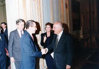 Incontro del Presidente della Repubblica Oscar Luigi Scalfaro con Willy Claes, vice primo Ministro e Ministro degli affari esteri del Regno del Belgio