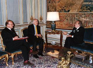 Il Presidente della Repubblica Oscar Luigi Scalfaro riceve la visita di congedo di Nicolas Mosar, ambasciatore del Granducato di Lussemburgo