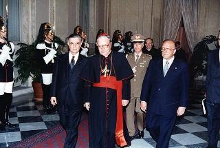 Restituzione della visita di stato da parte di Sua Eminenza il cardinale Segretario di Stato della Santa Sede al Presidente della Repubblica Oscar Luigi Scalfaro