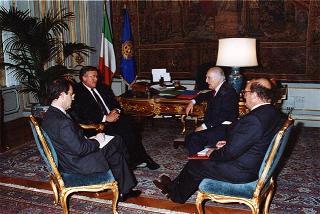 Incontro del  Presidente della Repubblica Oscar Luigi Scalfaro con  con Sua Eccellenza Peter Secchia, Ambasciatore degli Stati Uniti d'America per la visita di congedo