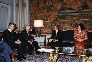 Il Presidente della Repubblica Oscar Luigi Scalfaro riceve la visita  di Faruk Al-Shara, Ministro degli affari esteri della Repubblica Araba Siriana
